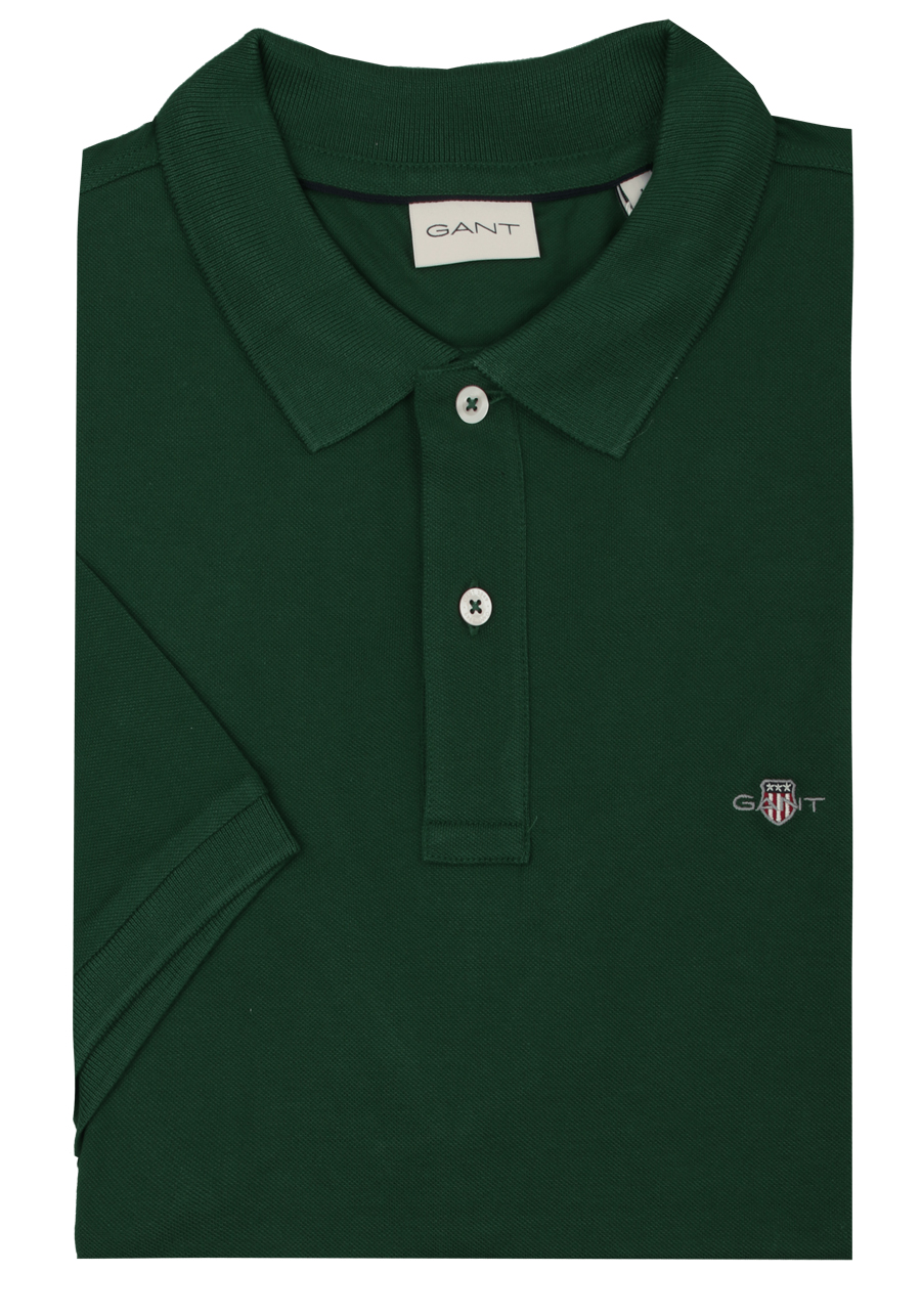 Produktbild fr 'GANT Regular Polo Halbarm geknpfter Polokragen Pique dunkelgrn'