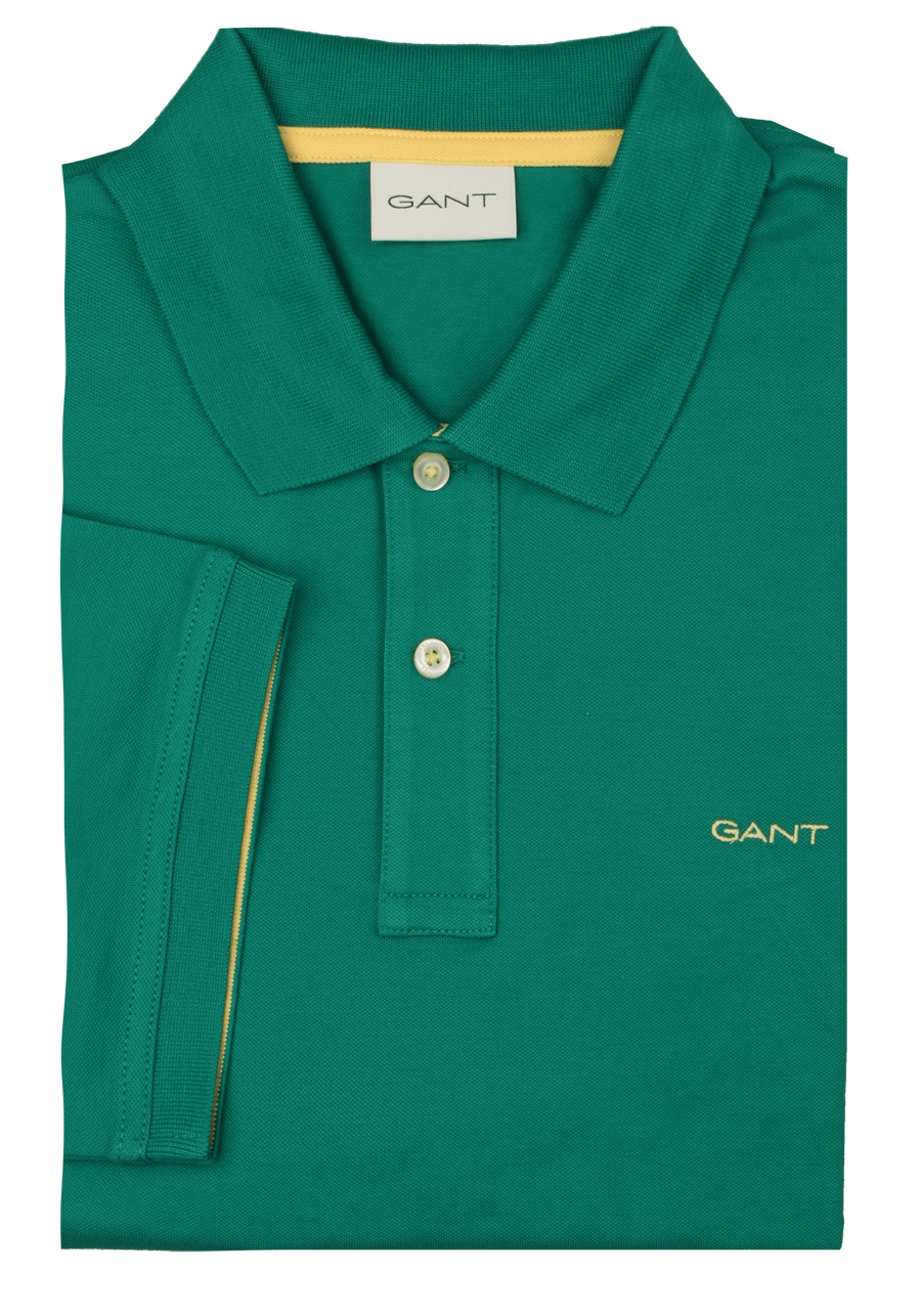 Produktbild fr 'GANT Regular Polo Halbarm geknpfter Polokragen Stretch Pique grn'