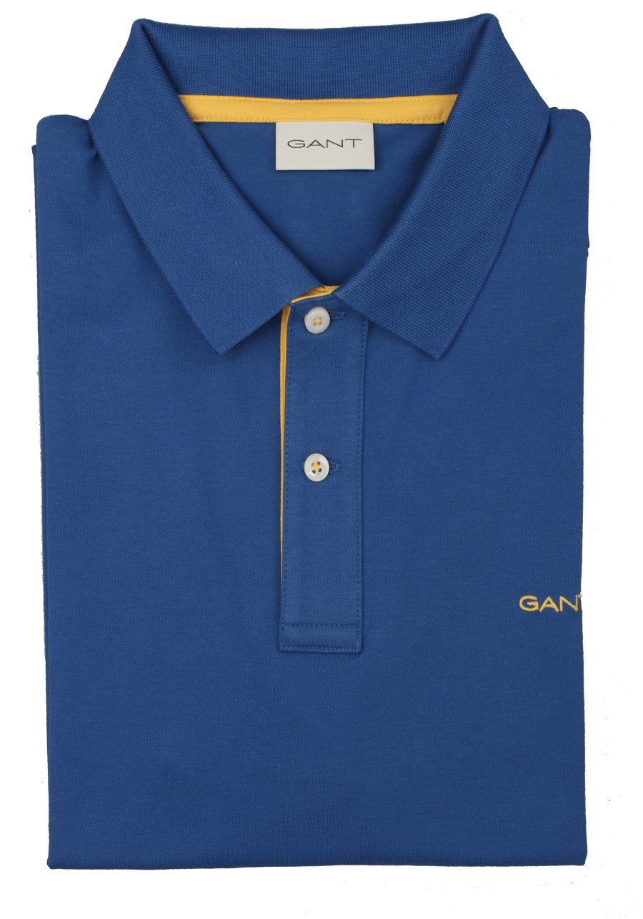 Produktbild fr 'GANT Regular Polo Halbarm geknpfter Polokragen Stretch Pique mittelblau'