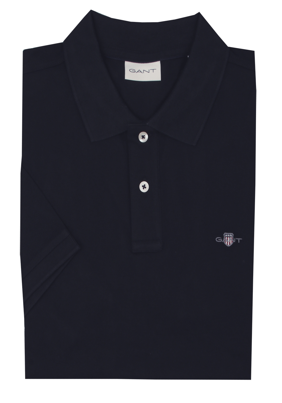 Produktbild fr 'GANT Regular Polo Halbarm geknpfter Polokragen Stretch Pique nachtblau'