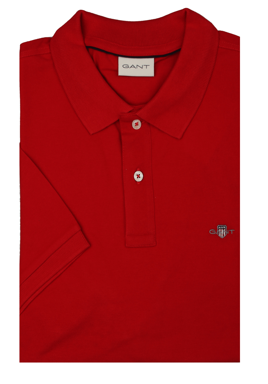 Produktbild fr 'GANT Regular Polo Halbarm geknpfter Polokragen Stretch Pique rot'