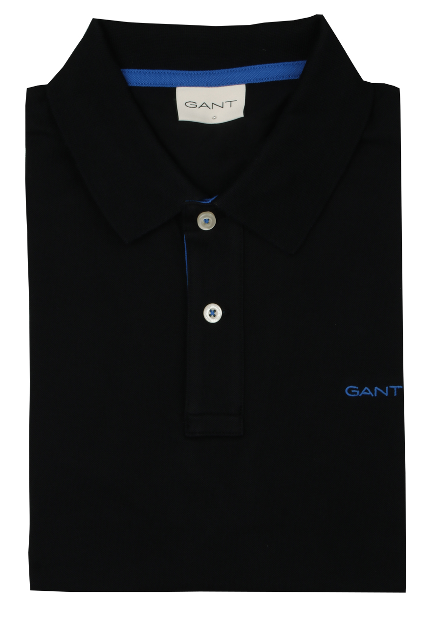 Produktbild fr 'GANT Regular Polo Halbarm geknpfter Polokragen Stretch Pique schwarz'