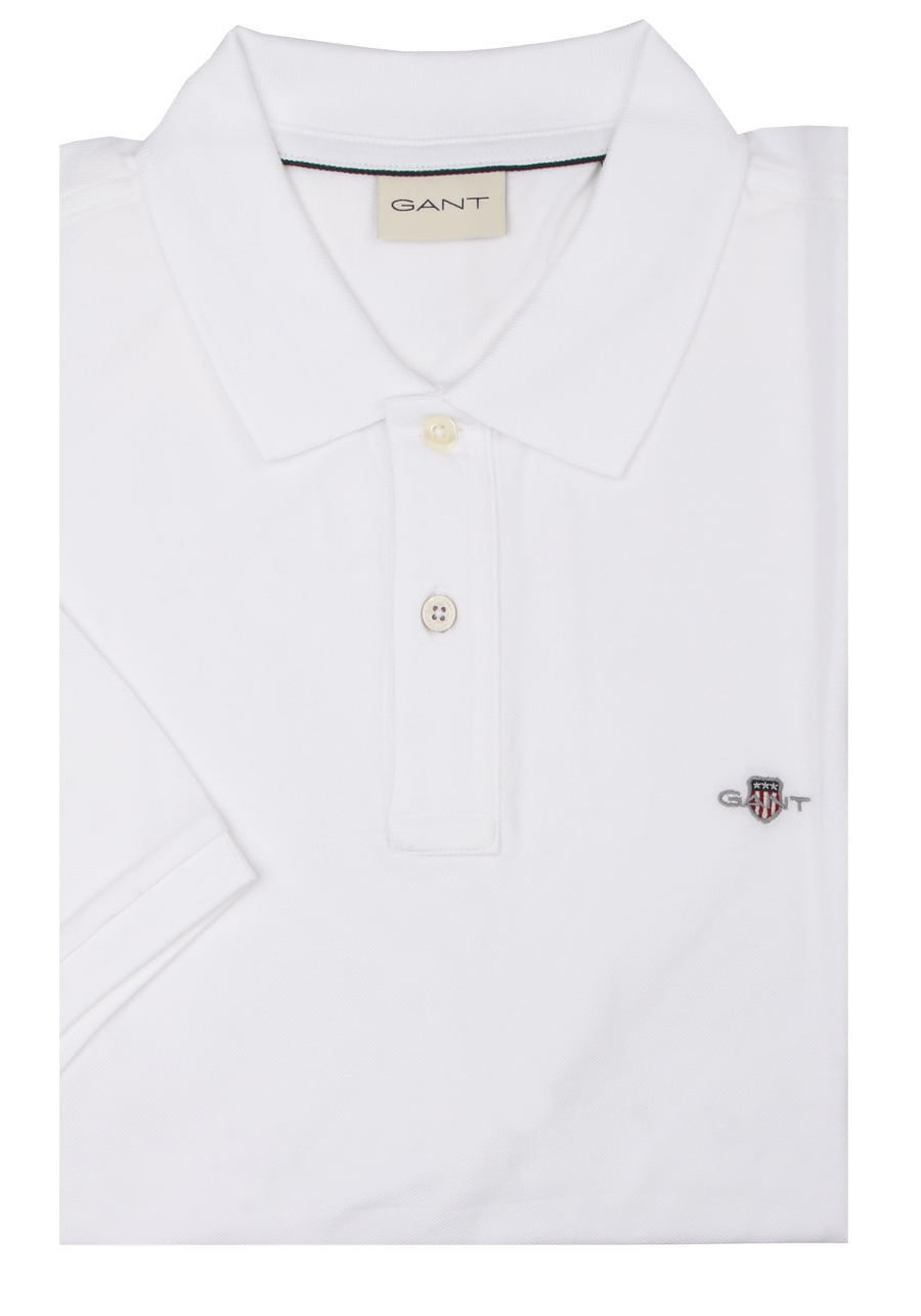 Produktbild fr 'GANT Regular Polo Halbarm geknpfter Polokragen Stretch Pique wei'