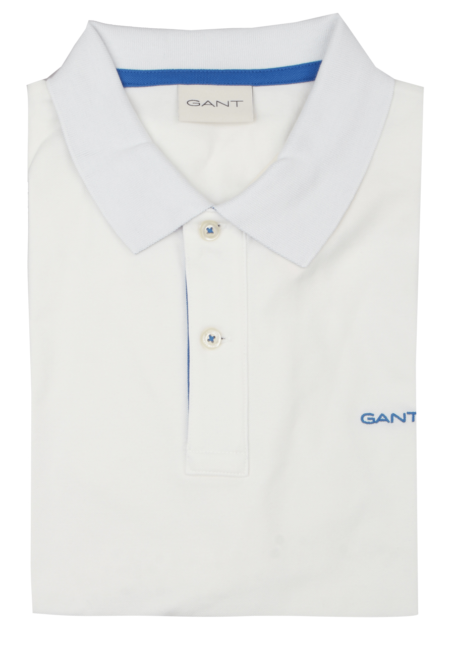 Produktbild fr 'GANT Regular Polo Halbarm geknpfter Polokragen Stretch Pique wei'