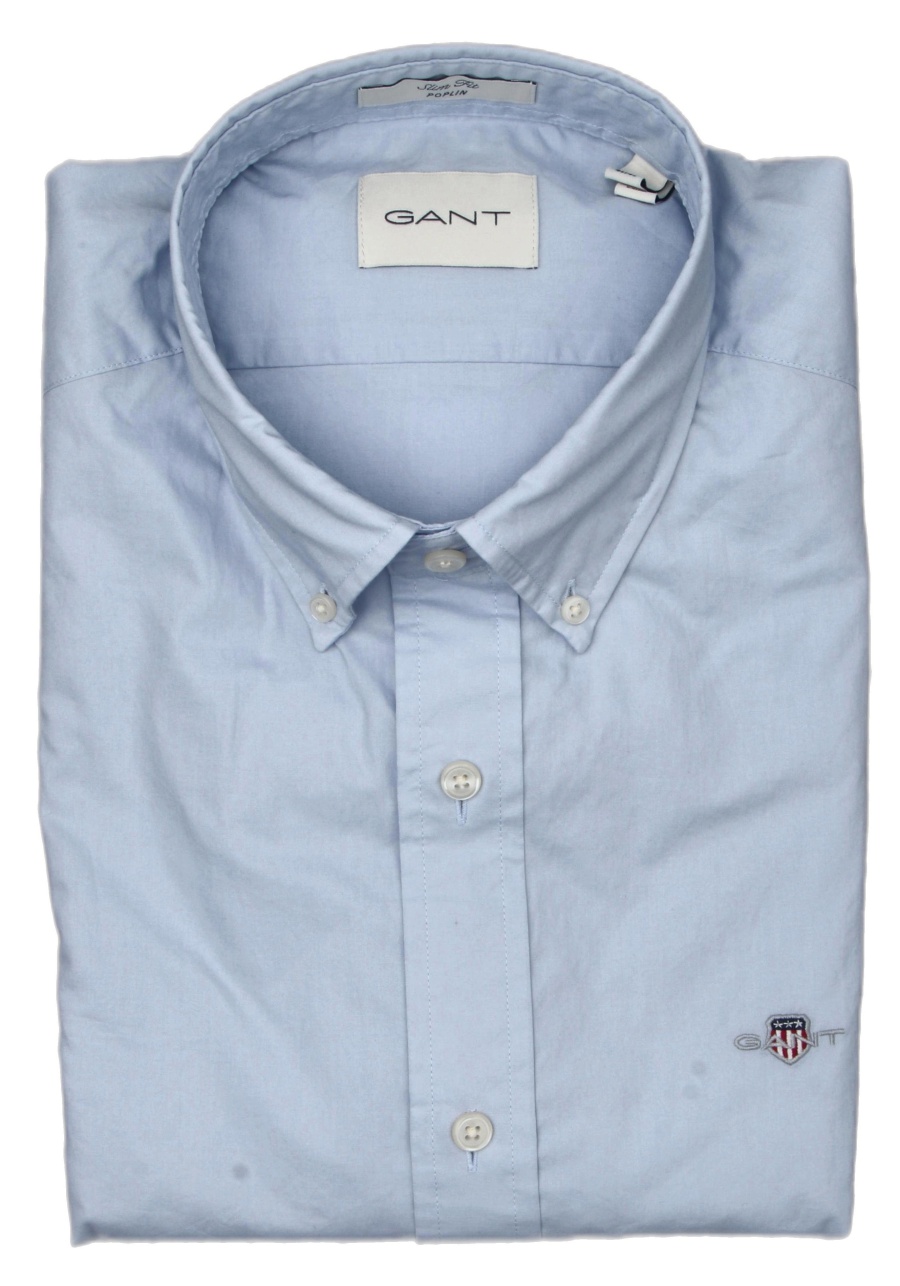 Produktbild fr 'GANT Slim Hemd Langarm Button Down Kragen Popeline hellblau'