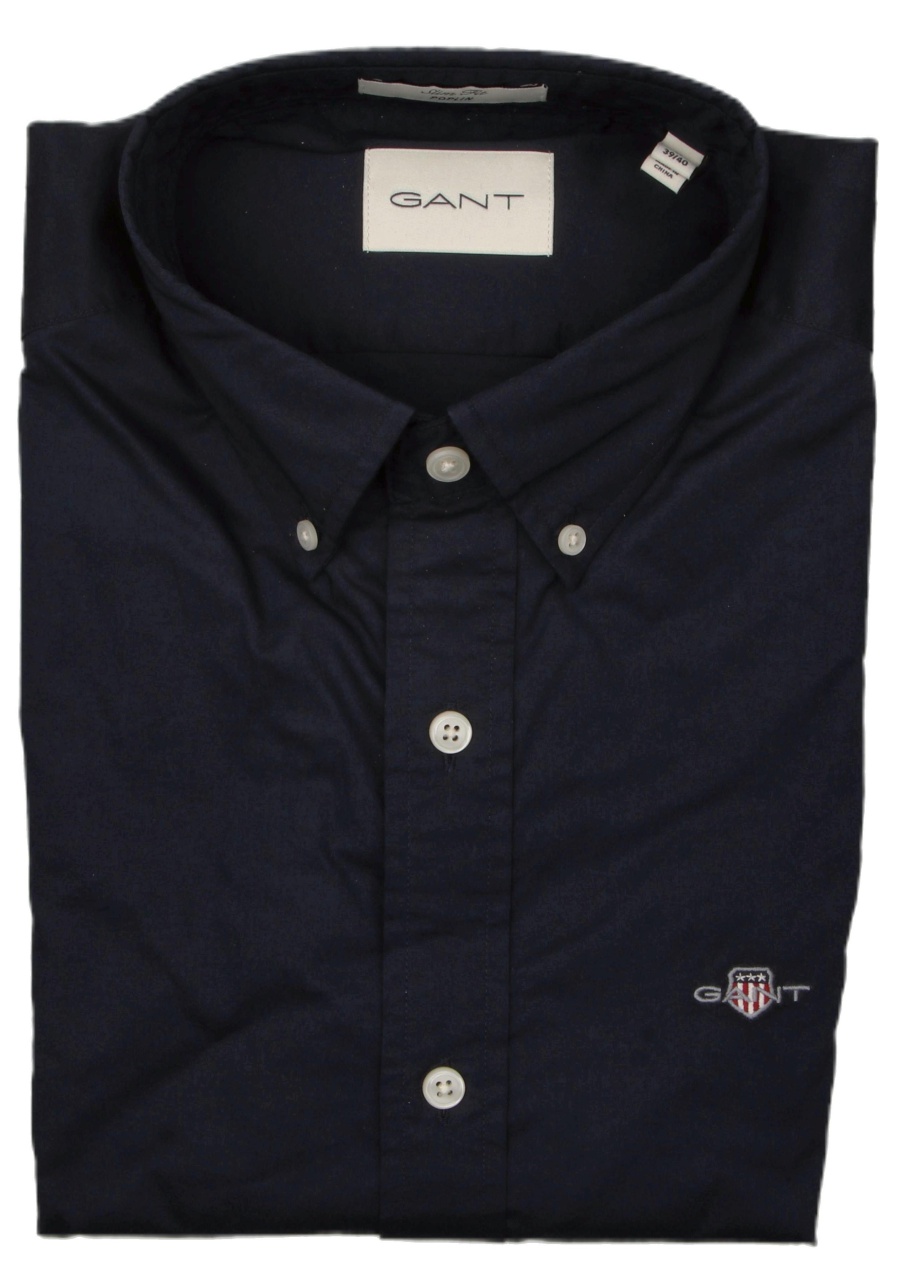 Produktbild fr 'GANT Slim Hemd Langarm Button Down Kragen Popeline nachtblau'