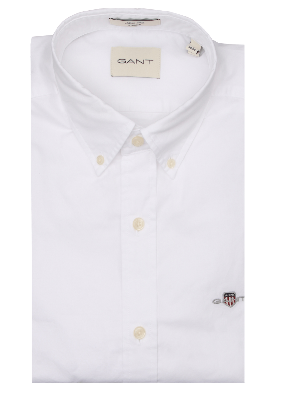 Produktbild fr 'GANT Slim Hemd Langarm Button Down Kragen Popeline wei'