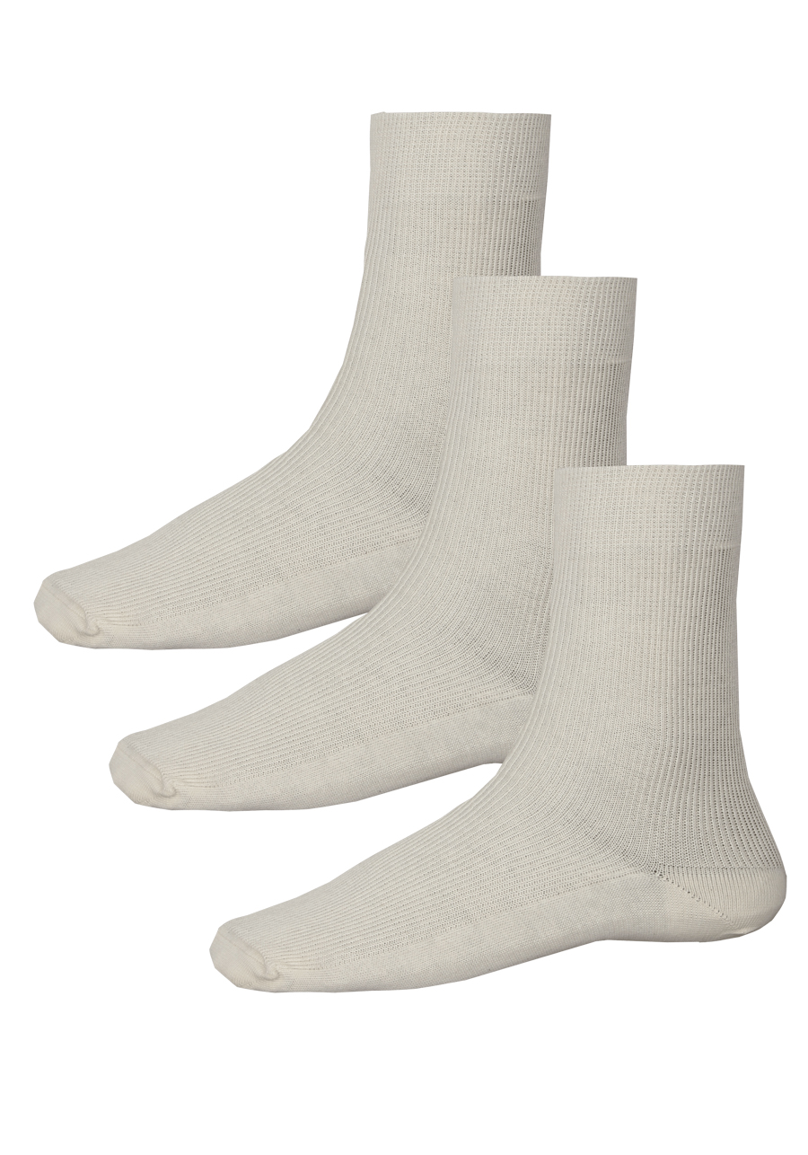 Produktbild f�r 'HIRSCH NATUR Socken 3er Pack Baumwolle Jersey beige'