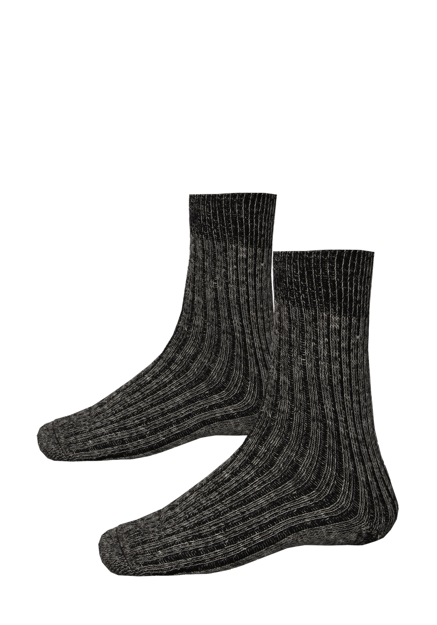 Produktbild f�r 'HIRSCH NATUR Socken Baumwoll-Leinenmix Strick schwarz'