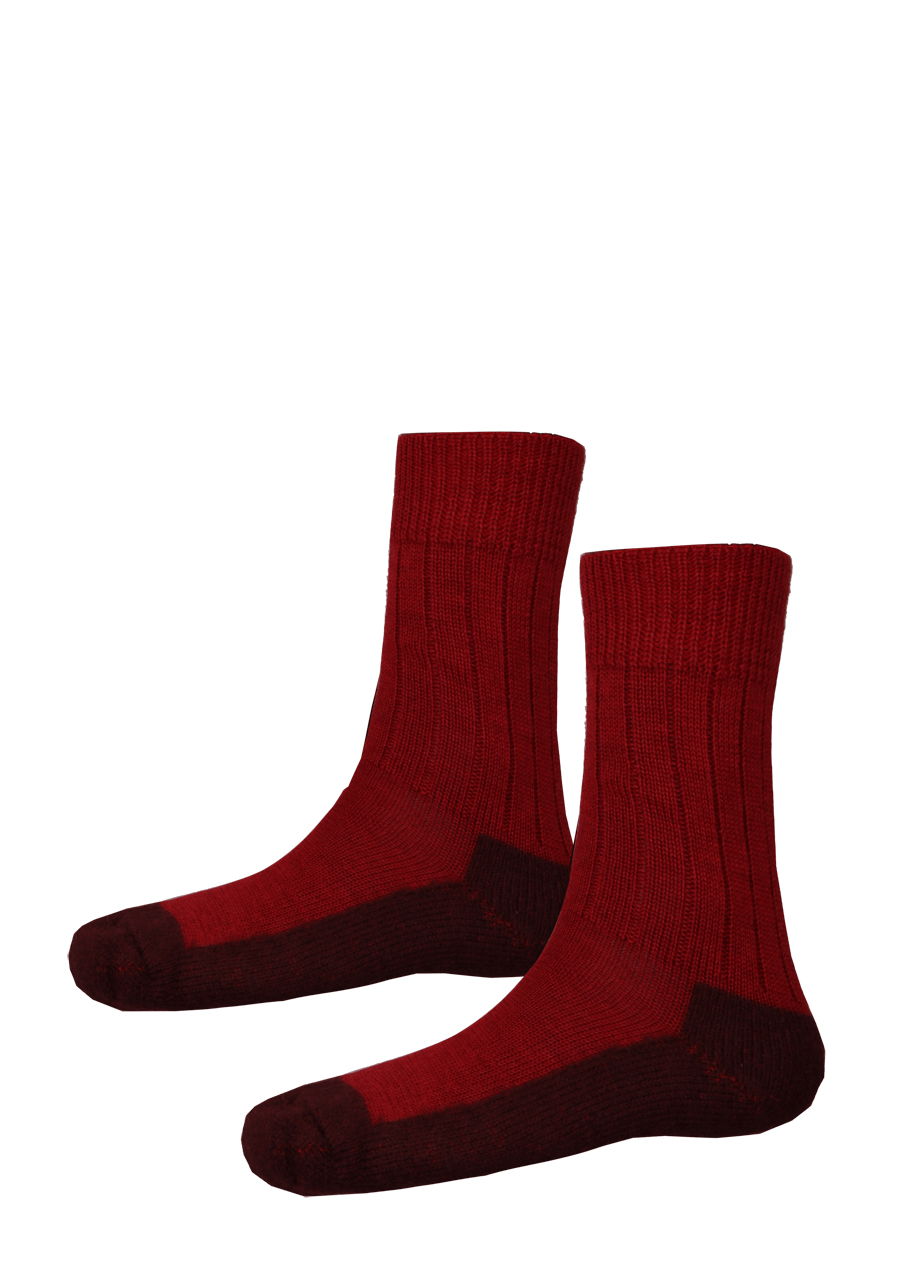 Produktbild f�r 'HIRSCH NATUR Socken Schurwolle Strick dunkelrot'