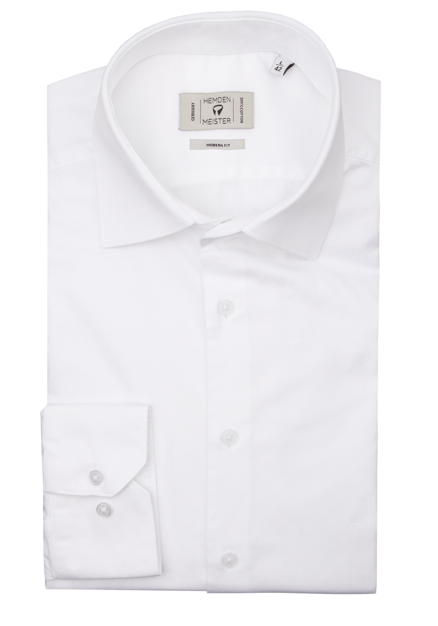 Produktbild f�r 'HEMDEN MEISTER Modern Fit Hemd extra kurzer Arm New Kent Kragen Feintwill wei�'