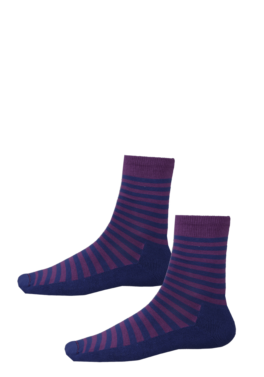 Produktbild f�r 'HIRSCH NATUR Socken lang Ringel lila'