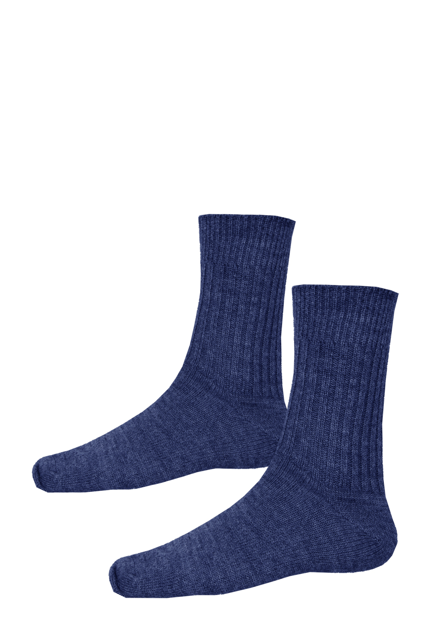 Produktbild f�r 'HIRSCH NATUR Socken Schurwolle Strick dunkelblau'