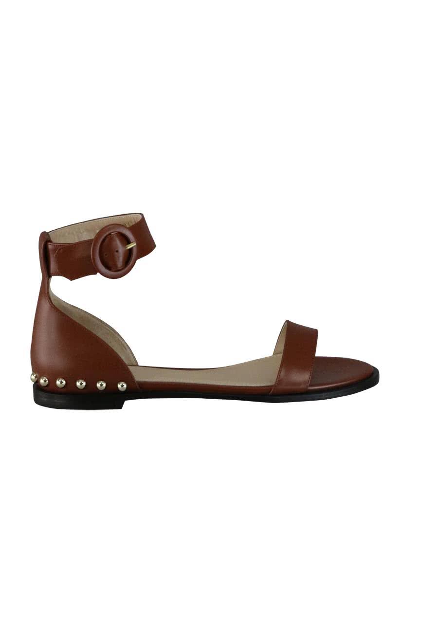 Produktbild fr 'HUGO Sandale SANDAL-S Leder Nieten mittelbraun'