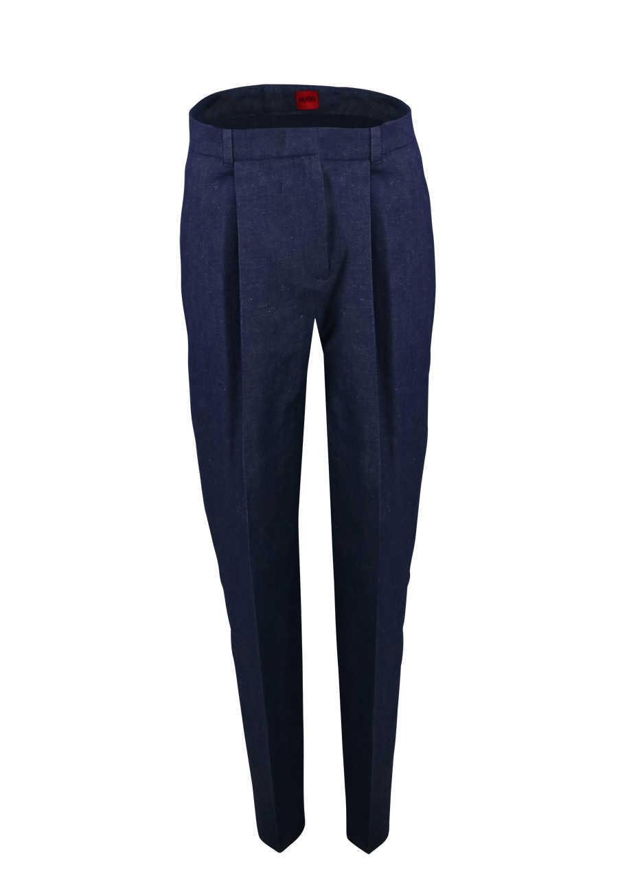 Produktbild fr 'HUGO Straight Hose HILIAS Bgelfalten Zipper dunkelblau'