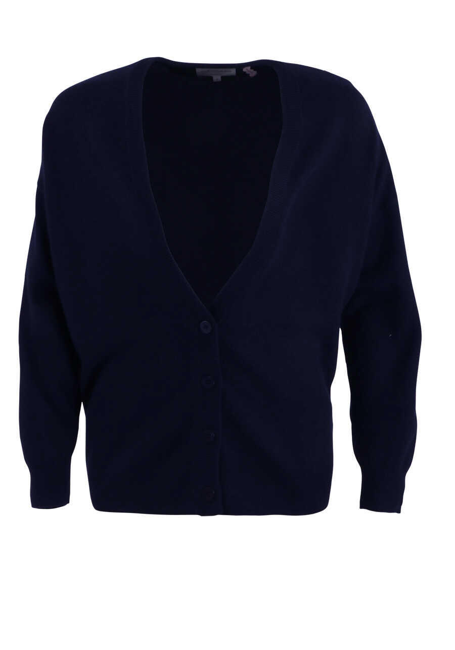 Produktbild fr 'LES TRICOTS DE LEA Strickjacke GUPIDON GILET Langarm V-Ausschnitt geknpft Kaschmir nachtblau'