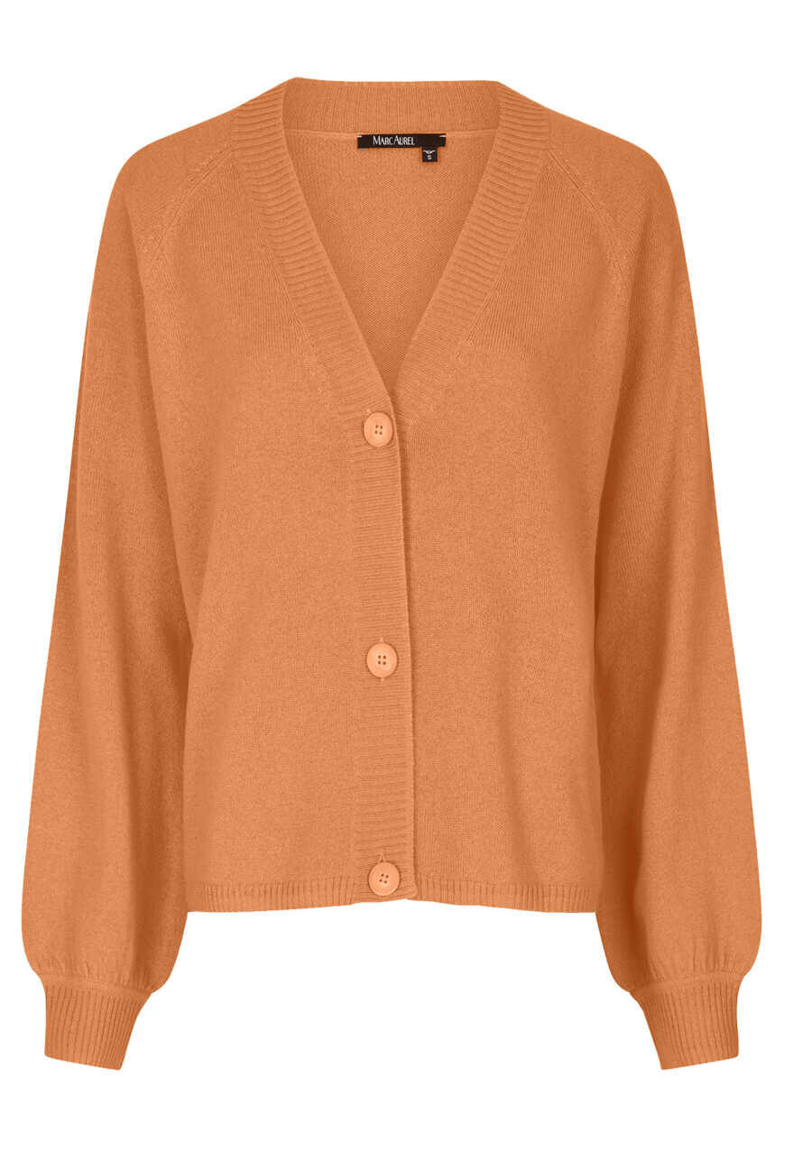 Produktbild fr 'MARC AUREL Cardigan Langarm V-Ausschnitt geknpft orange'