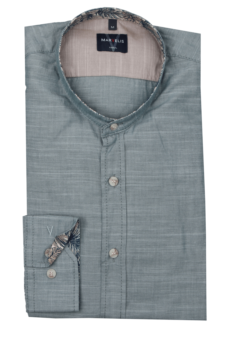 Produktbild f�r 'MARVELIS Casual Hemd Langarm Stehkragen gr�n'