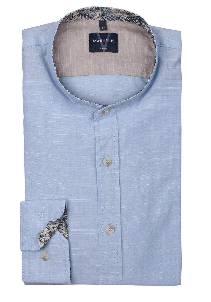 Produktbild f�r 'MARVELIS Casual Hemd Langarm Stehkragen hellblau'