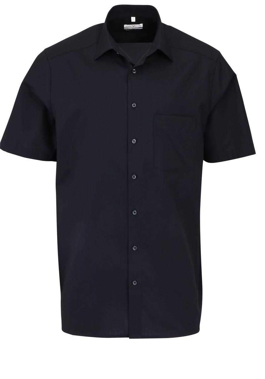 Produktbild f�r 'MARVELIS Comfort Fit Hemd Halbarm New Kent Kragen schwarz'
