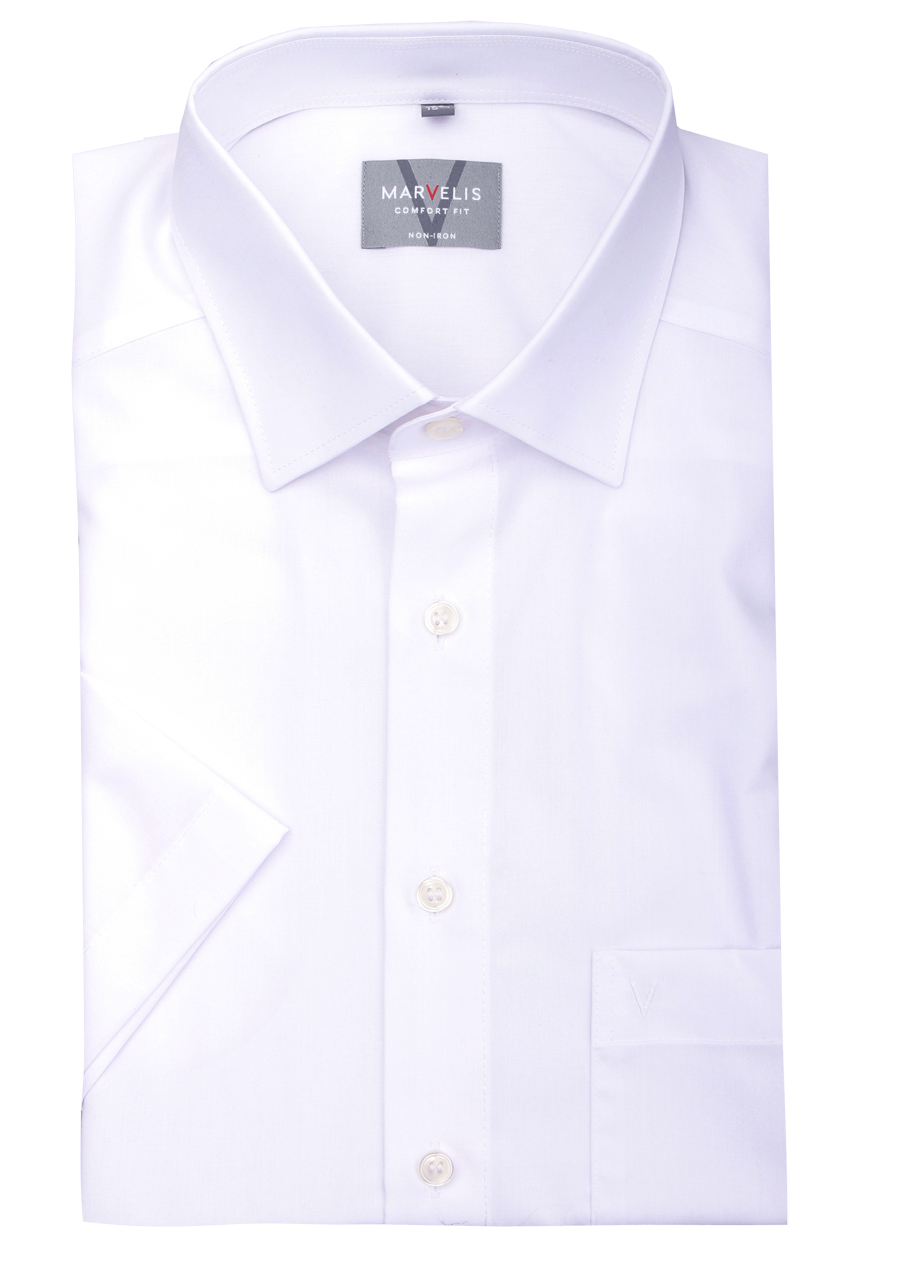 Produktbild f�r 'MARVELIS Comfort Fit Hemd Halbarm New Kent Kragen wei�'