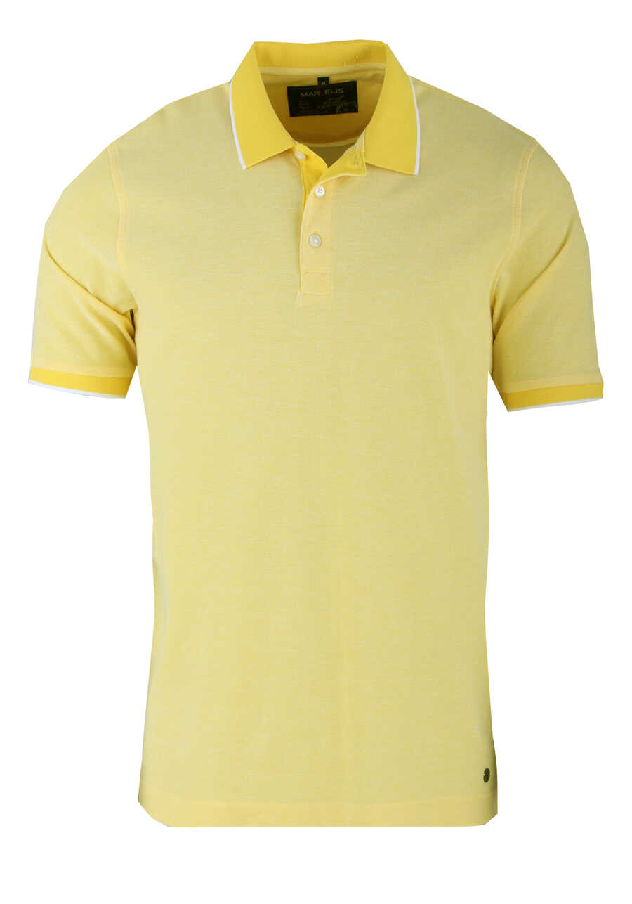 gelb MARVELIS Kragen geknöpfter Pique Poloshirt Halbarm