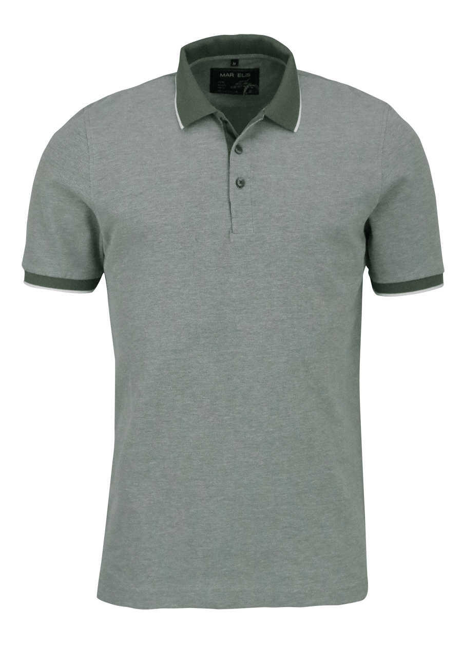 Produktbild f�r 'MARVELIS Halbarm Poloshirt gekn�pfter Kragen Pique oliv'
