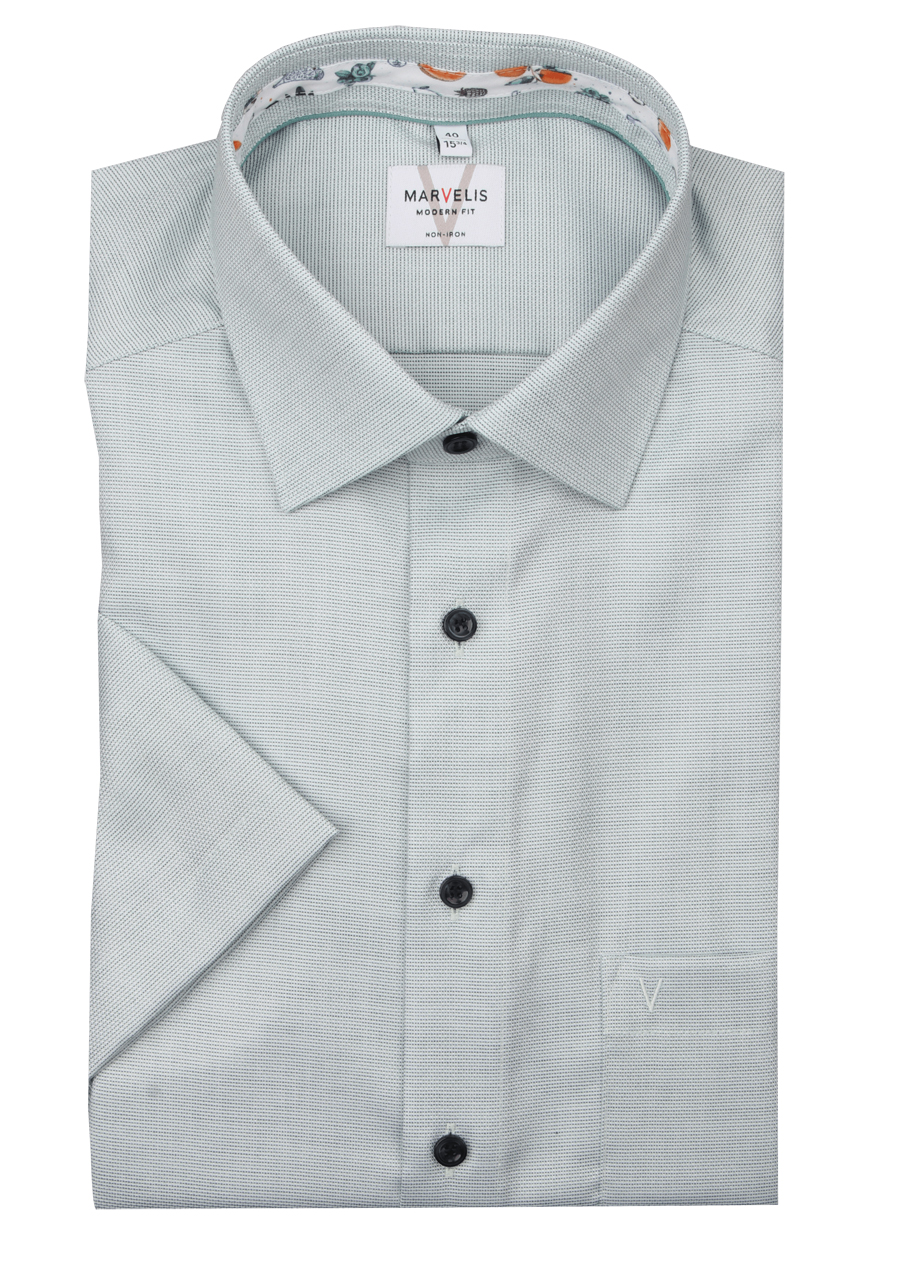 Produktbild f�r 'MARVELIS Modern Fit Hemd Halbarm New Kent Kragen Struktur gr�n'