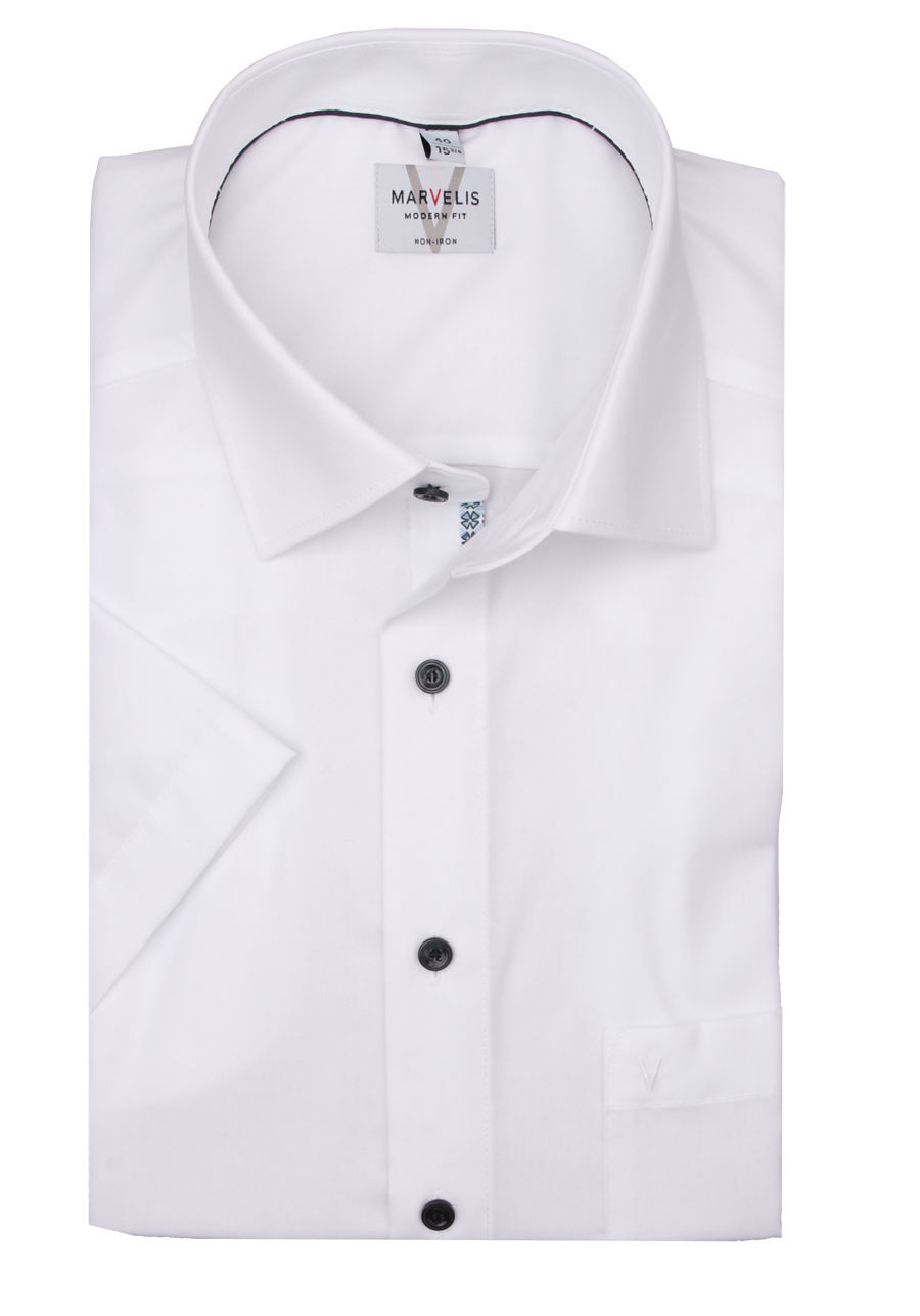 Produktbild fr 'MARVELIS Modern Fit Hemd Halbarm New Kent Kragen wei'