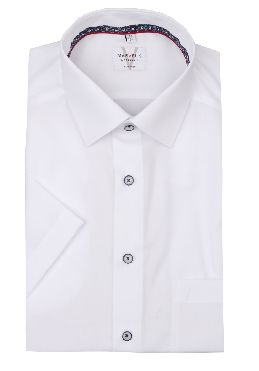 Produktbild fr 'MARVELIS Modern Fit Hemd Halbarm New Kent Kragen wei'
