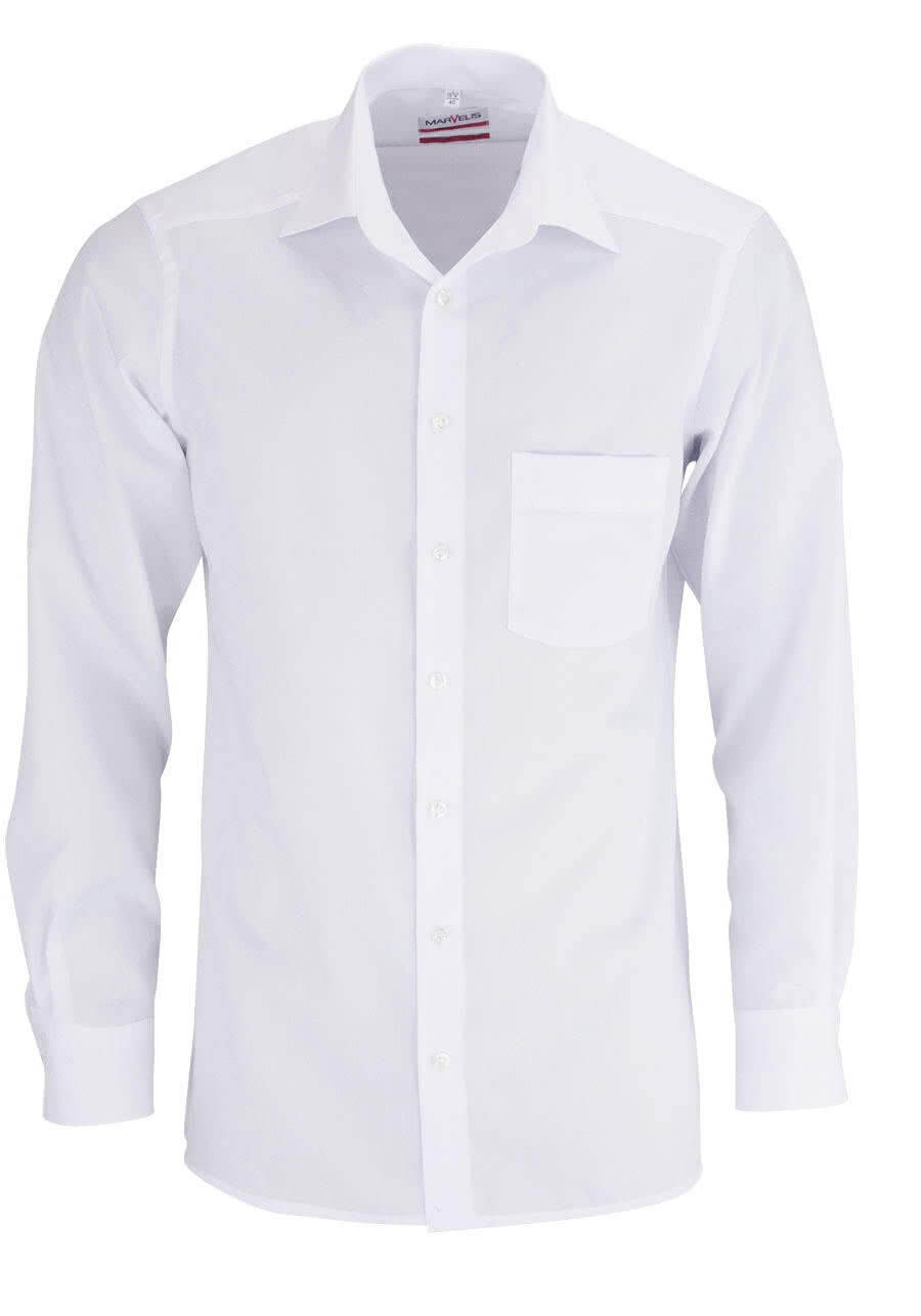 Produktbild f�r 'MARVELIS Modern Fit Hemd Langarm New Kent Kragen Popeline wei�'
