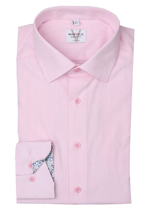 Produktbild fr 'MARVELIS Modern Fit Hemd Langarm New Kent Kragen rosa'