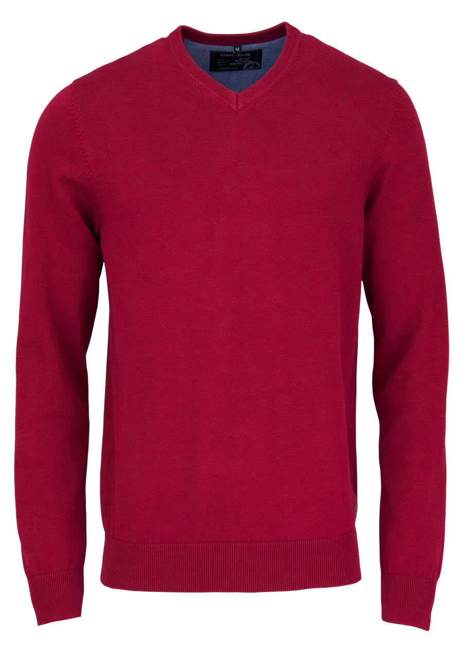 Produktbild fr 'MARVELIS Strick Pullover Langarm V-Ausschnitt chianti'