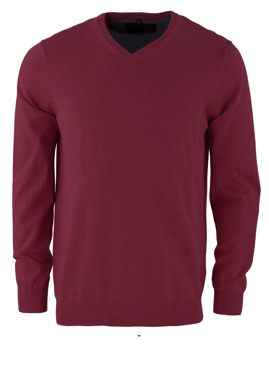 Produktbild f�r 'MARVELIS Strick Pullover Langarm V-Ausschnitt weinrot'
