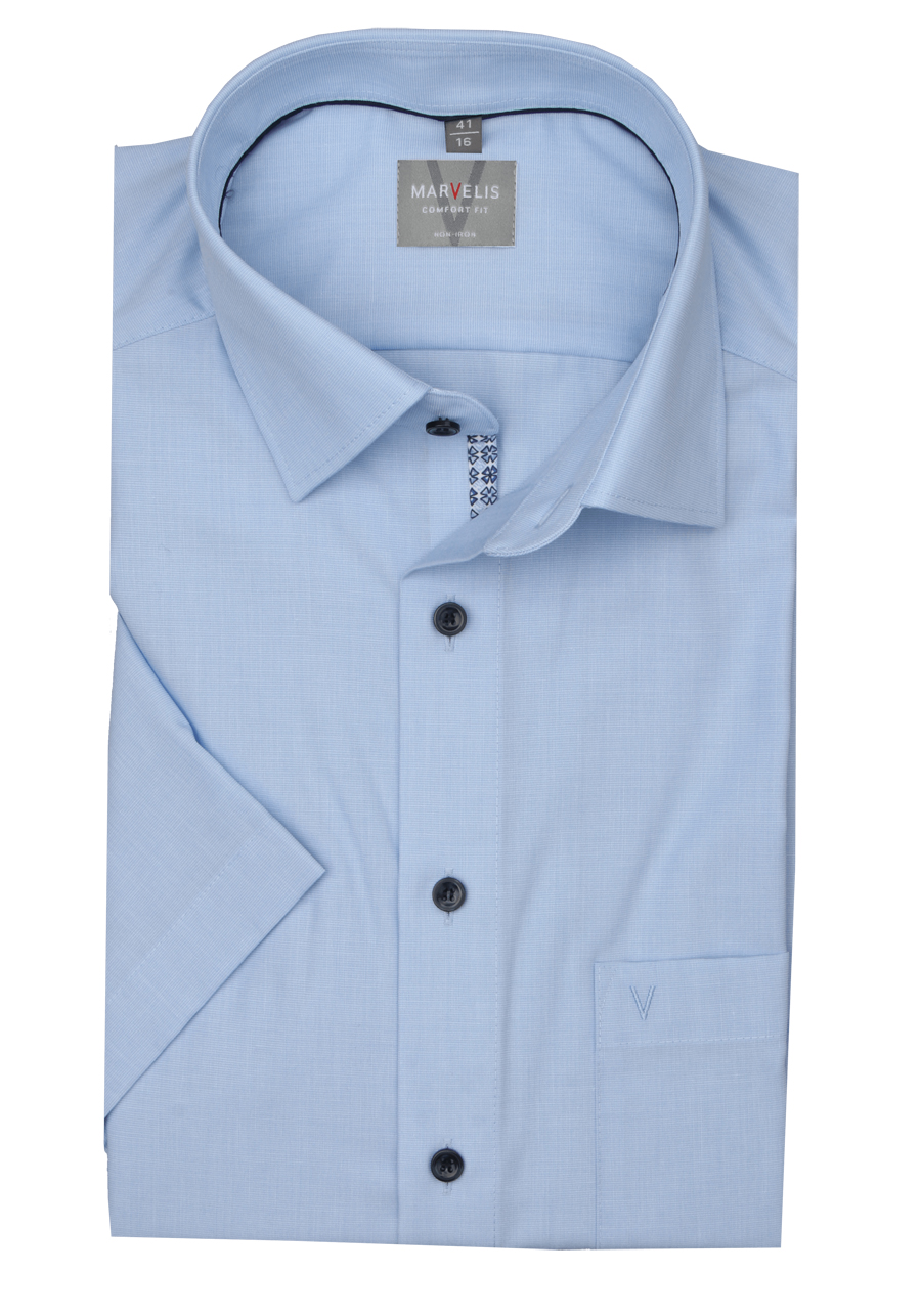 Produktbild fr 'MARVELIS Comfort Fit Hemd Halbarm New Kent Kragen hellblau'