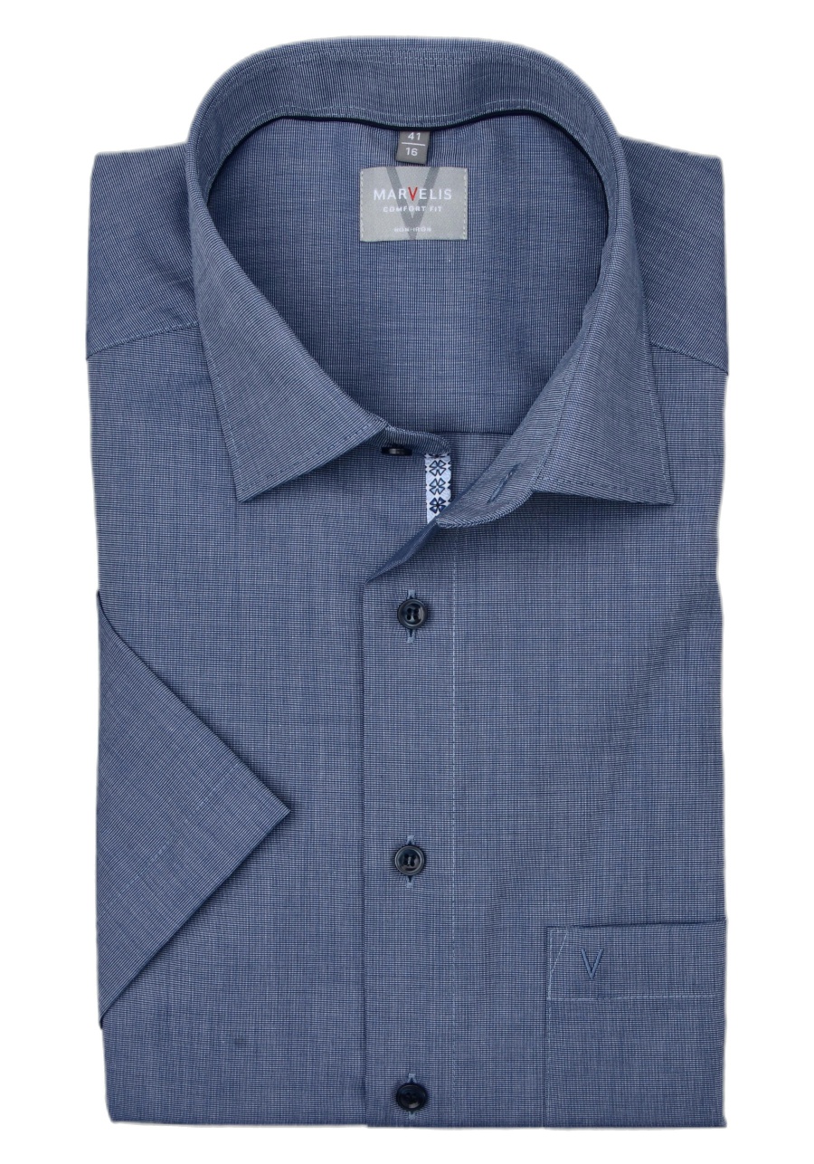 Produktbild fr 'MARVELIS Comfort Fit Hemd Halbarm New Kent Kragen rauchblau'