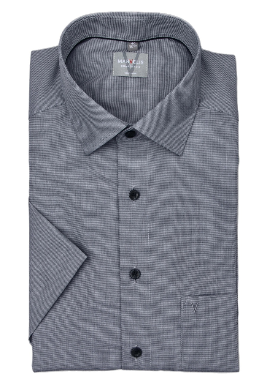 Produktbild fr 'MARVELIS Comfort Fit Hemd Halbarm New Kent Kragen grau'