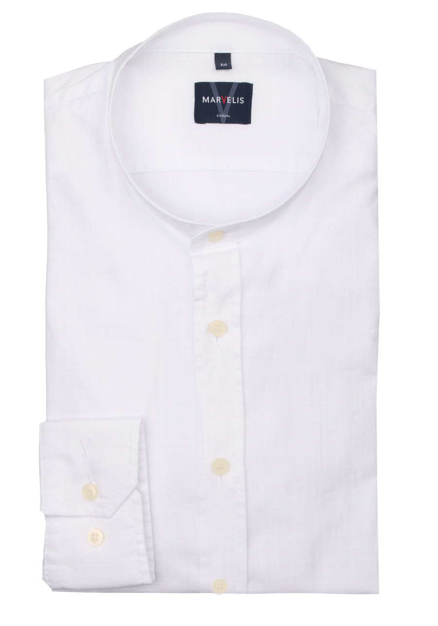 Produktbild f�r 'MARVELIS Casual Hemd Langarm Stehkragen Baumwolle wei�'
