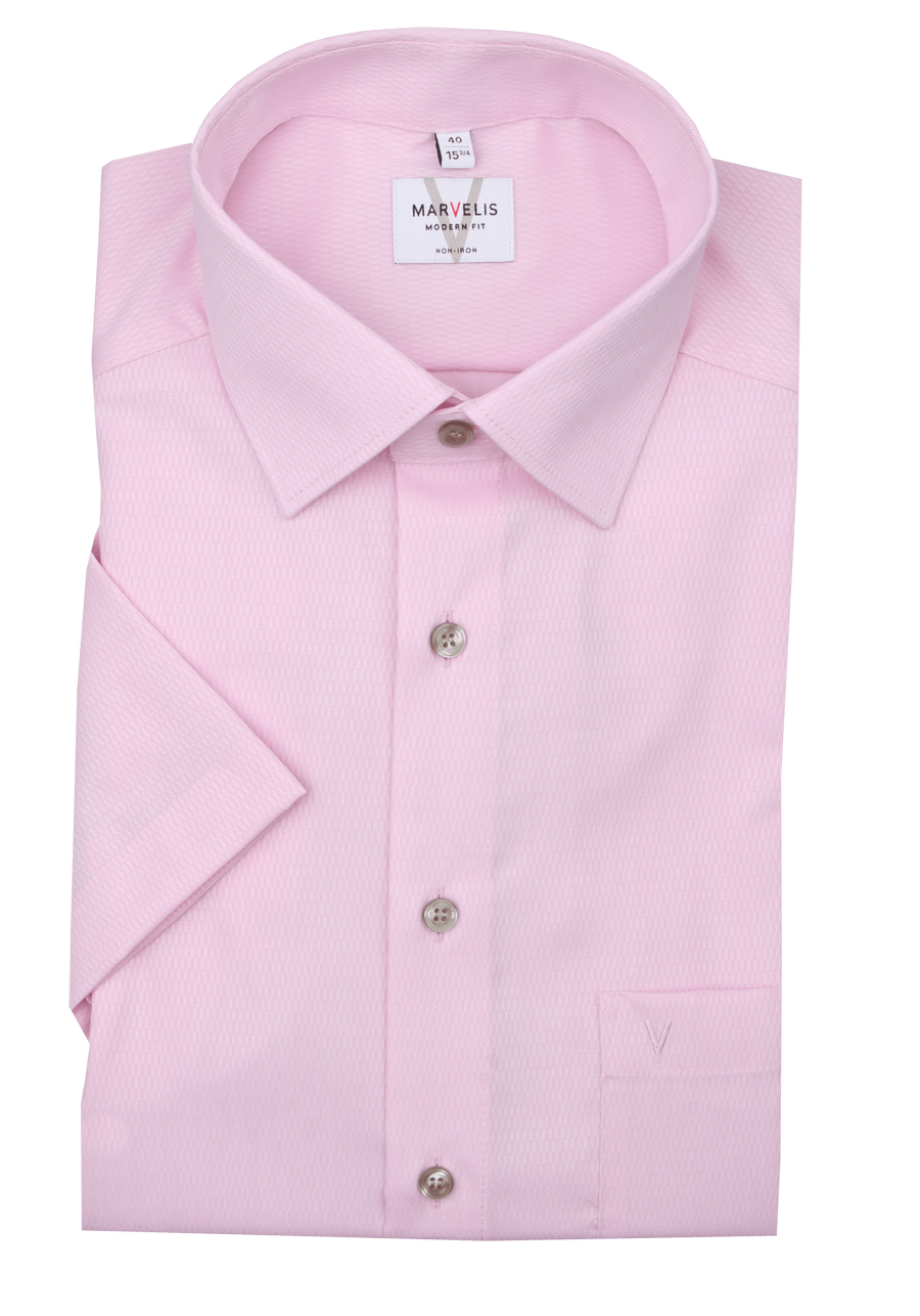 Produktbild f�r 'MARVELIS Modern Fit Hemd Halbarm New Kent Kragen Struktur rosa'