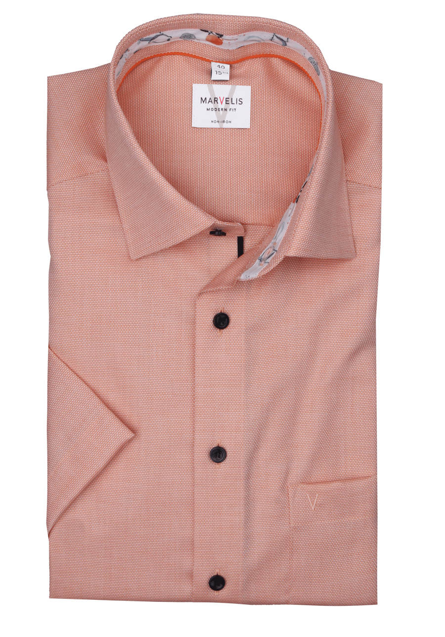Produktbild f�r 'MARVELIS Modern Fit Hemd Halbarm New Kent Kragen Struktur orange'