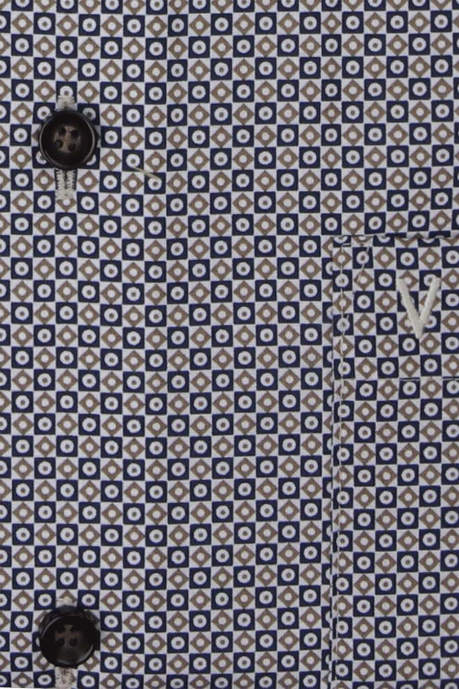 Produktbild f�r 'MARVELIS Modern Fit Hemd Langarm  New Kent Kragen Muster braun'