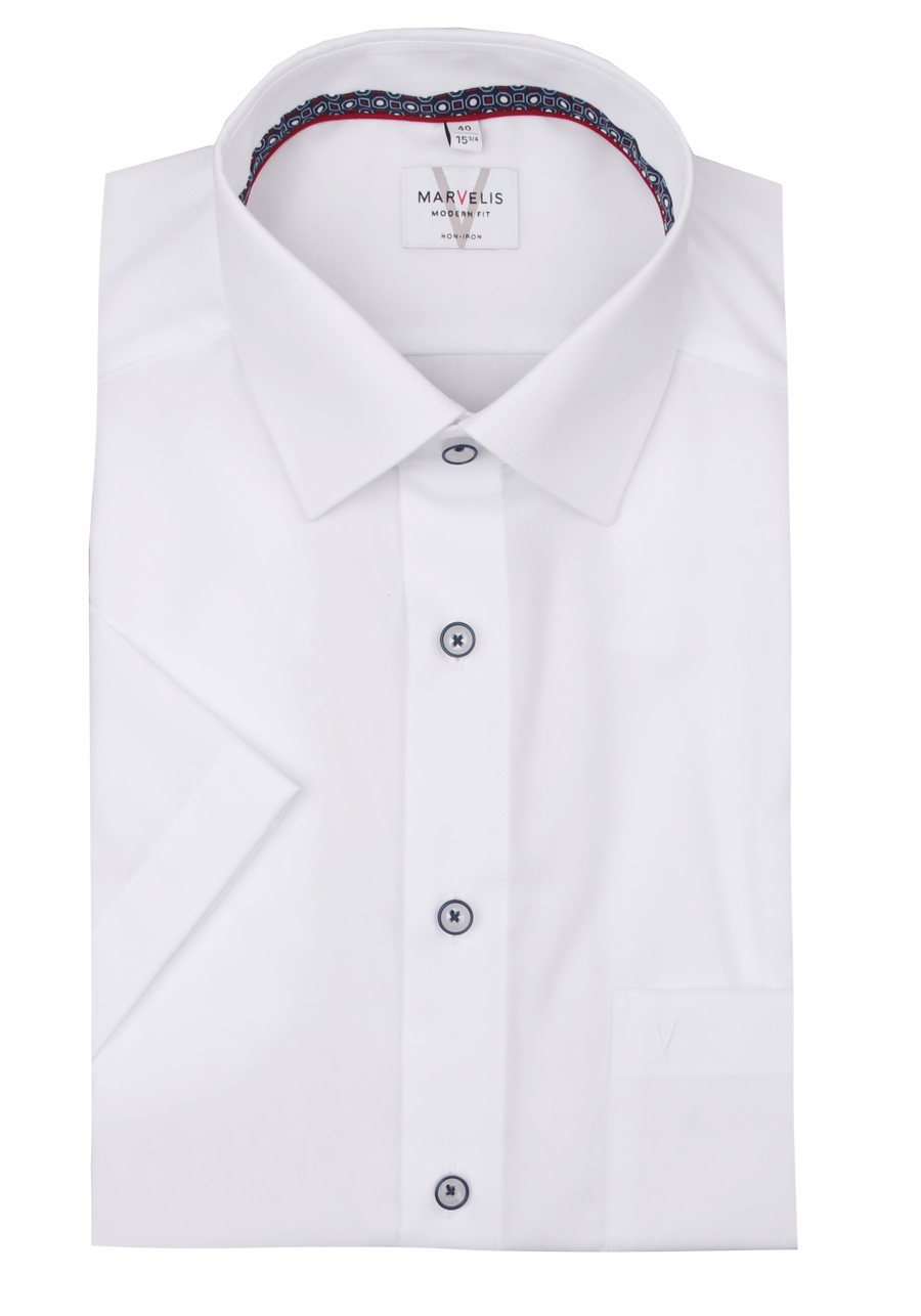 Produktbild fr 'MARVELIS Modern Fit Hemd Halbarm New Kent Kragen wei'