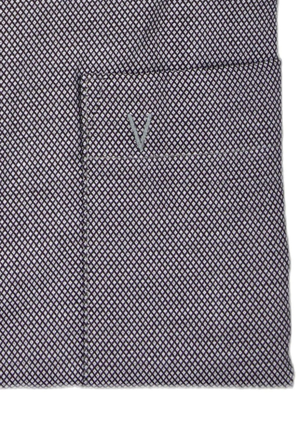 MARVELIS Modern Fit Hemd Langarm New Kent Kragen Struktur schwarz