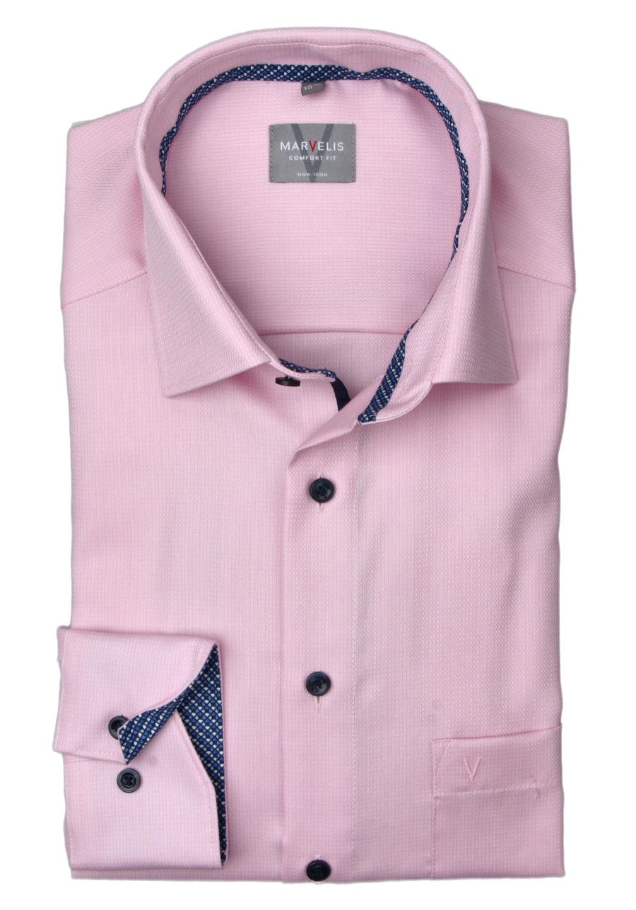 Produktbild fr 'MARVELIS Comfort Fit Hemd Langarm New Kent Kragen rosa'