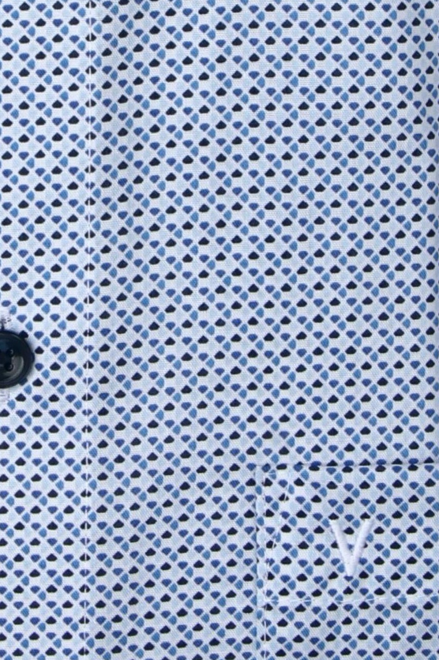 Produktbild fr 'MARVELIS Comfort Fit Hemd Langarm New Kent Kragen Muster blau'