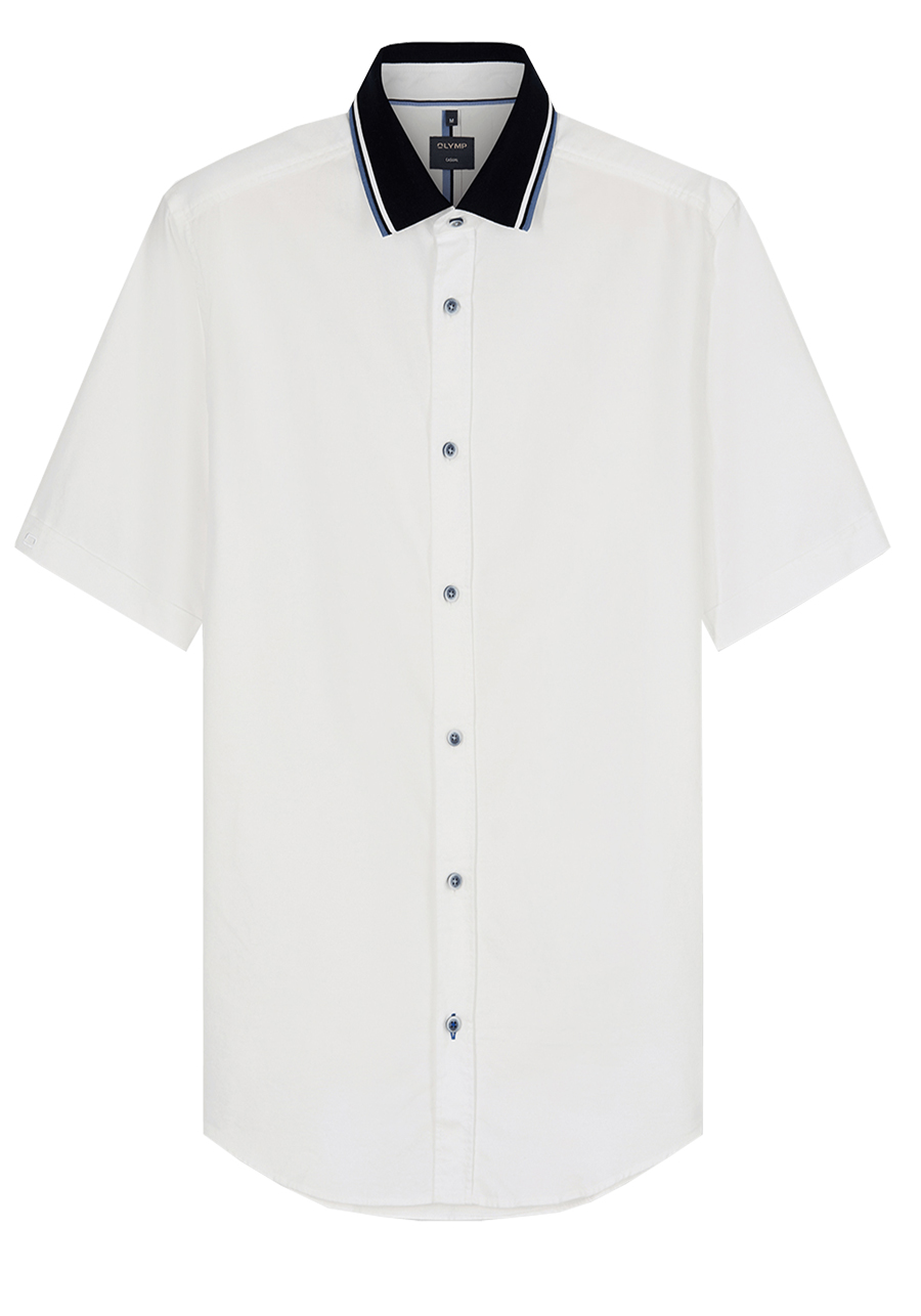 Produktbild f�r 'OLYMP Casual Hemd Halbarm Polokragen Oxford wei�'