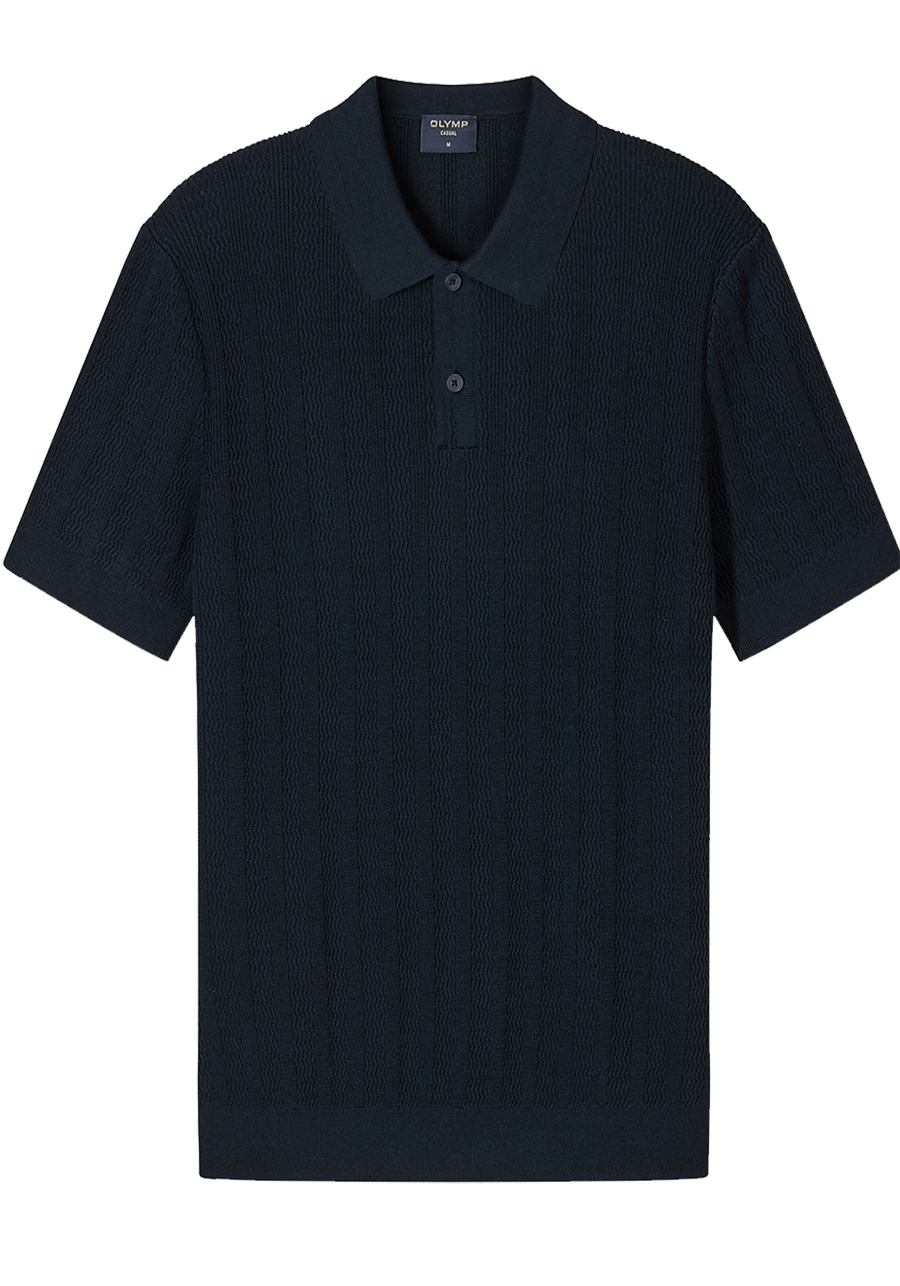 Produktbild f�r 'OLYMP Casual Polo Halbarm Polokragen Strick nachtblau'
