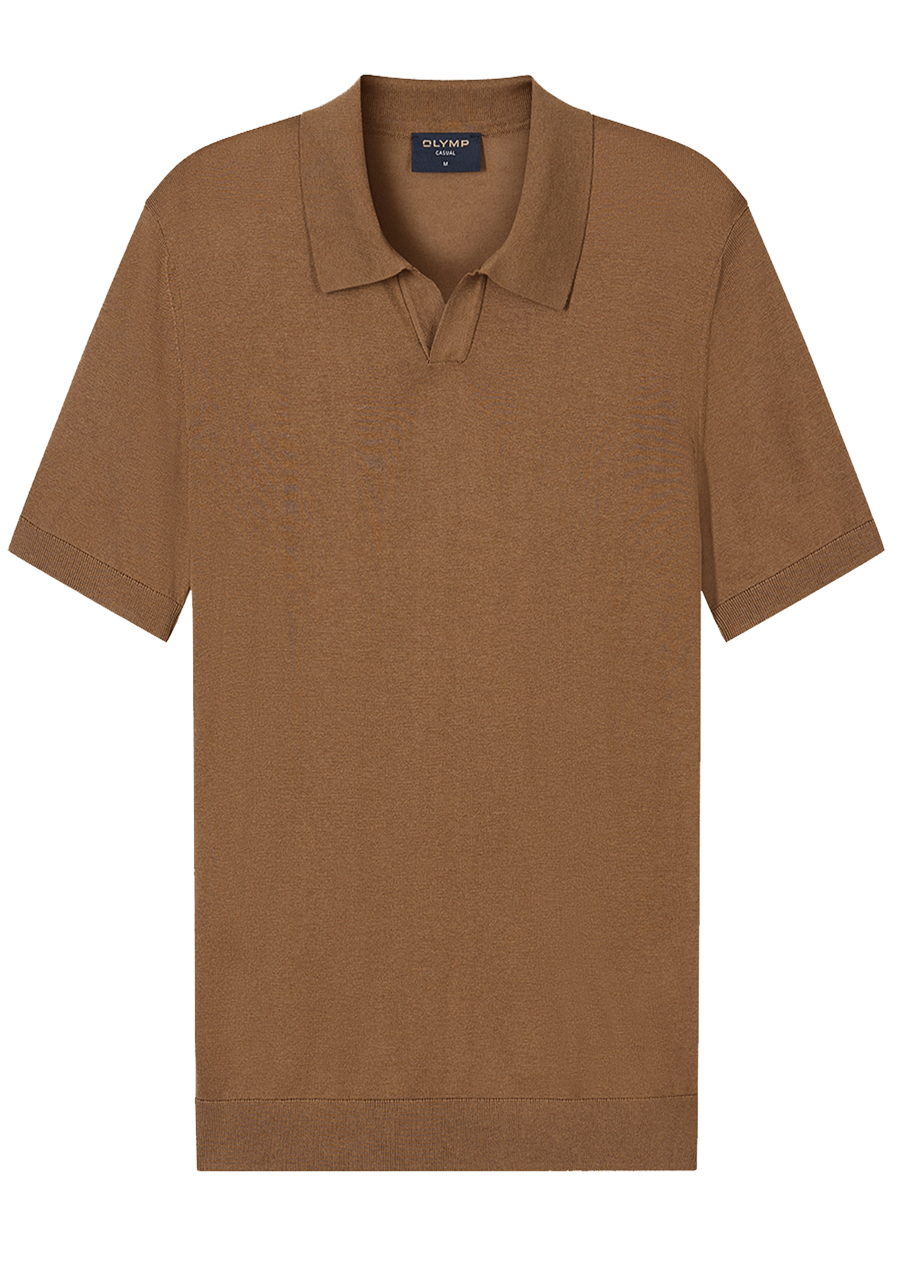 Produktbild f�r 'OLYMP Casual Polo Halbarm Polokragen Strick camel'