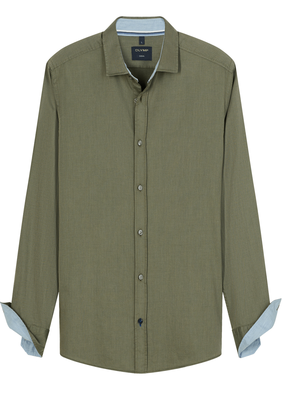 Produktbild f�r 'OLYMP Casual Hemd Langarm New Kent Kragen Struktur oliv'