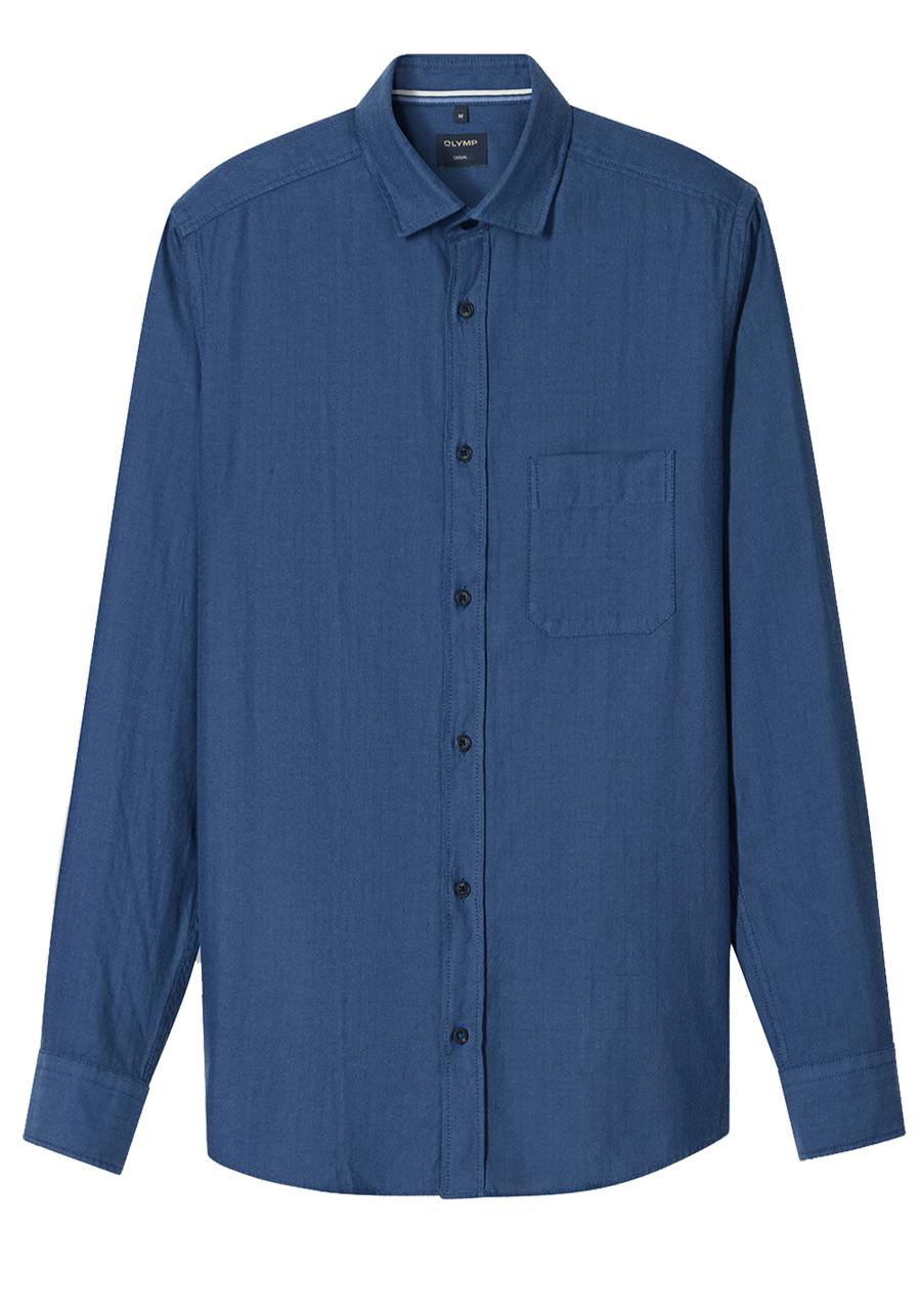 Produktbild f�r 'OLYMP Casual Hemd Langarm New Kent Kragen Fischgrat dunkelblau'